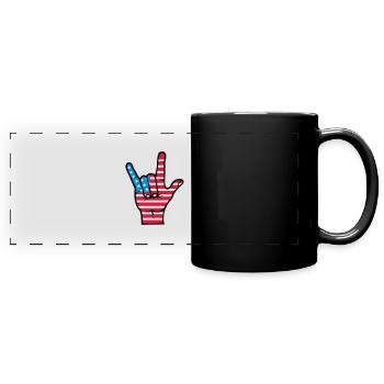hand_usa - Mug panoramique uni - noir - Devant