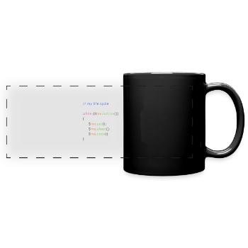 my life cycle dev - Panorama-Tasse farbig - Schwarz - Vorne