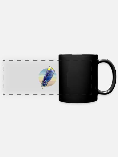 Feather - Full Colour Panoramic Mug - black