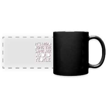 Slogan T-Shirt - Panorama-Tasse farbig - Schwarz - Vorne