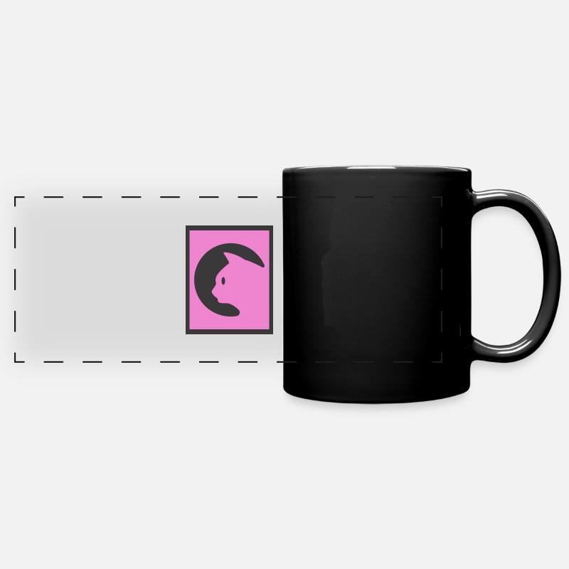 Pink Cat - Full Colour Panoramic Mug - black