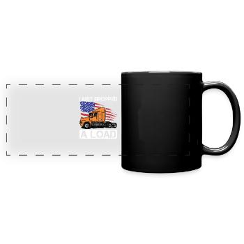 Camionneur Diesel Big Rig Semi-Remorque Camion Chauffeur - Mug panoramique uni - noir - Devant