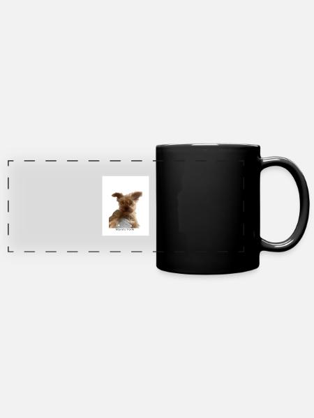 Mama‘s Yorki - Panorama-Tasse farbig - Schwarz