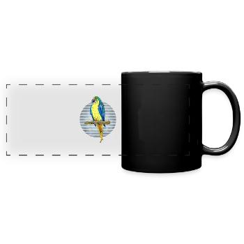 Oiseau - Mug panoramique uni - noir - Devant