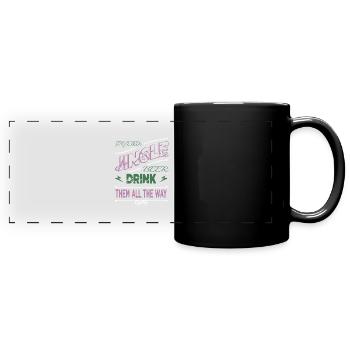 Noël Vacances Dork Humour Animal Beer Cadeau - Mug panoramique uni - noir - Devant