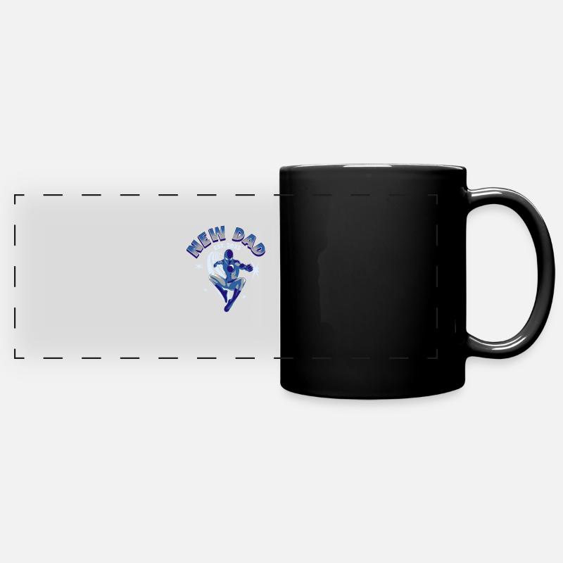 Werdender Vater Papa Super Dad Cartoon - Panorama-Tasse farbig - Schwarz