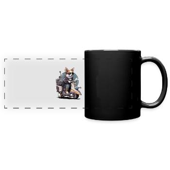 Walisischer Corgi Pembroke - Panorama-Tasse farbig - Schwarz - Vorne