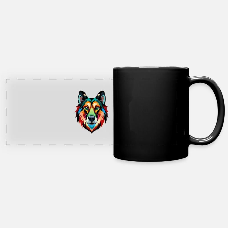 Multicolored Dog - Full Colour Panoramic Mug - black