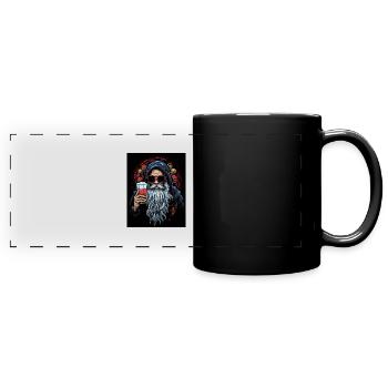 Bierliebhaber - Panorama-Tasse farbig - Schwarz - Vorne