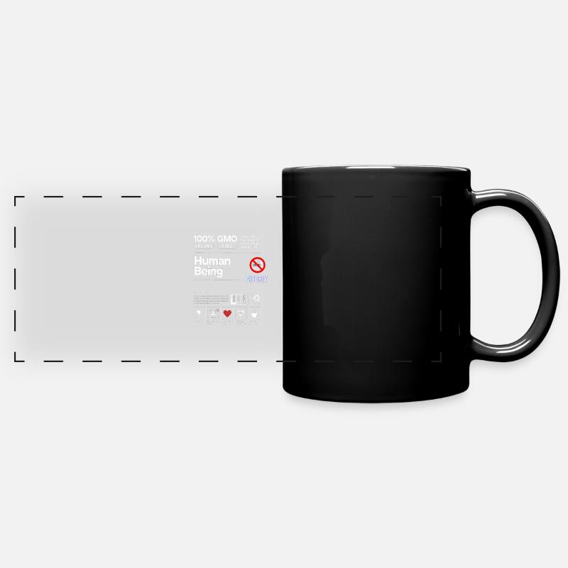 BE HUMAN 100% ESSERE UMANI - Full Colour Panoramic Mug - black