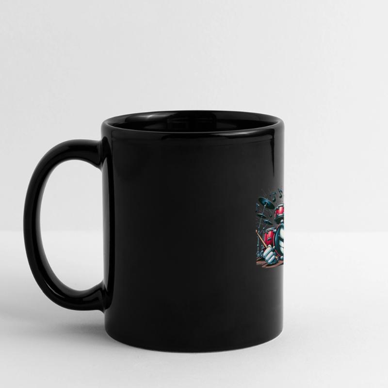 Drum Some Fun! 🥁 Whimsical Drum Set Character Full Colour Panoramic Mug