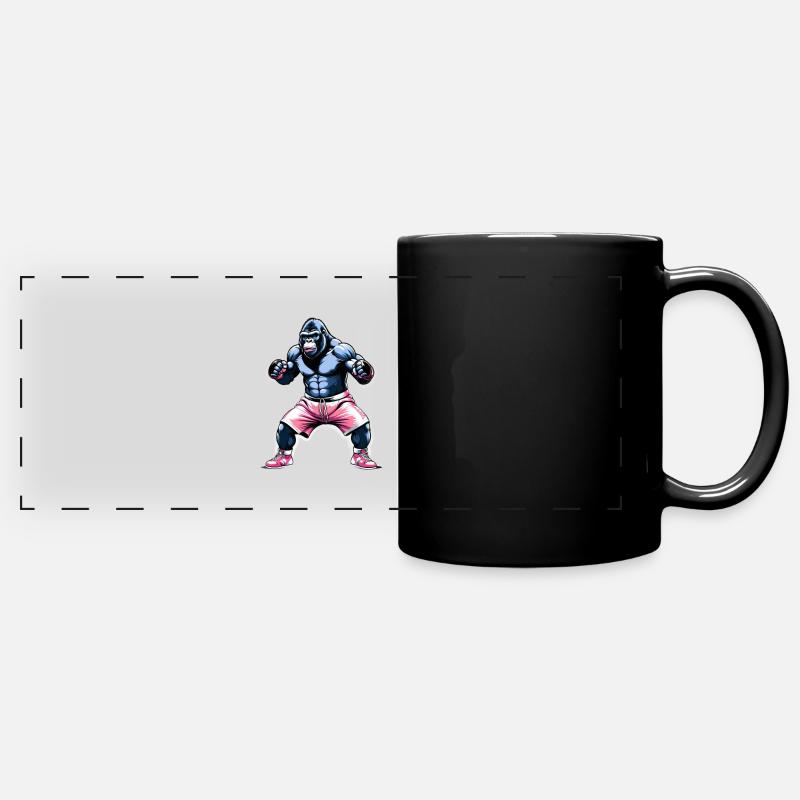 Boxing Gorilla Boxer - Full Colour Panoramic Mug - black