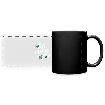Beautiful female paint art Face colorful woman - Full Colour Panoramic Mug - black - Front
