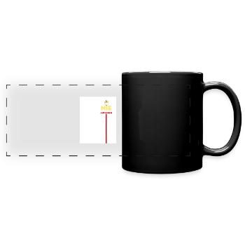 Nie aufgeben - Panorama-Tasse farbig - Schwarz - Vorne