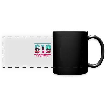San Diego Kalifornien Vintage Souvenir - Panorama-Tasse farbig - Schwarz - Vorne