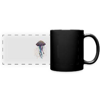 Cadeau de méduse - Mug panoramique uni - noir - Devant