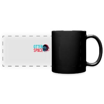 Otter Space Lustig Otter Astronaut - Panorama-Tasse farbig - Schwarz - Vorne