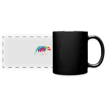 Grizzly Bear Tie Dye - Full Colour Panoramic Mug - black - Front