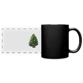 Fir Single Tree - Full Colour Panoramic Mug - black - Front