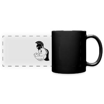 strong spartan - Panorama-Tasse farbig - Schwarz - Vorne