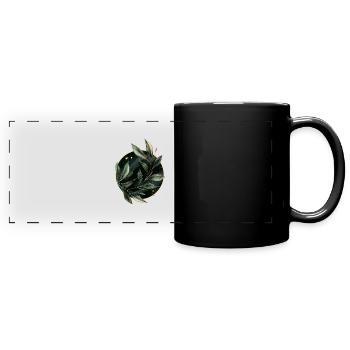 Feuilles de plantes - Mug panoramique uni - noir - Devant