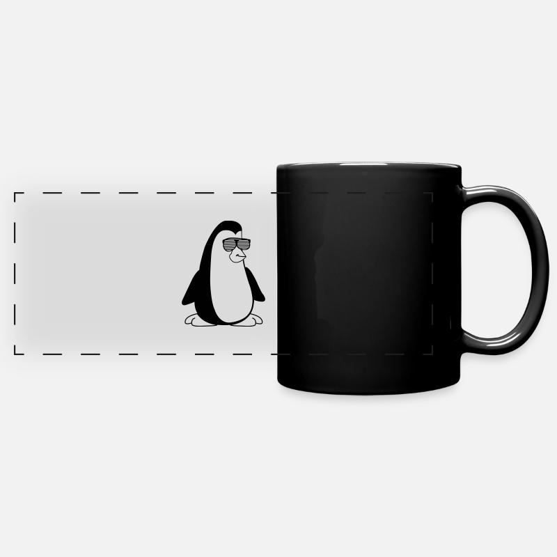 Cool Penguin 001 - Full Colour Panoramic Mug - black