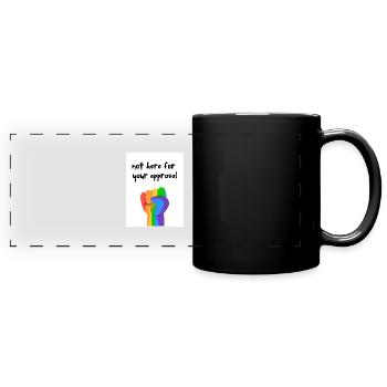 Regenbogen-Stolz-Faust - Panorama-Tasse farbig - Schwarz - Vorne