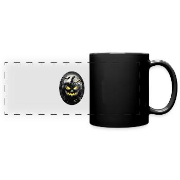 Halloween Kürbis Kopf - Panorama-Tasse farbig - Schwarz - Vorne