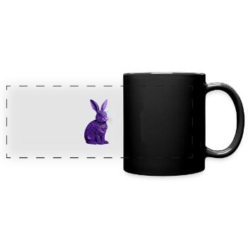 Rabbit violet - Full Colour Panoramic Mug - black - Front