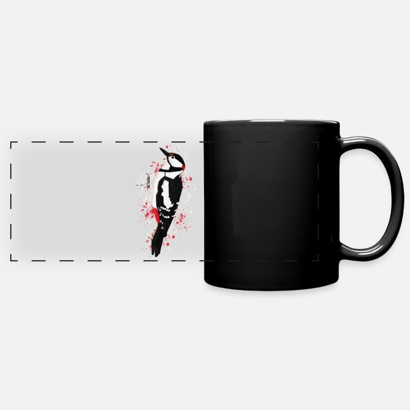 Woodpecker Bird Bird Lover Birdwatcher - Full Colour Panoramic Mug - black