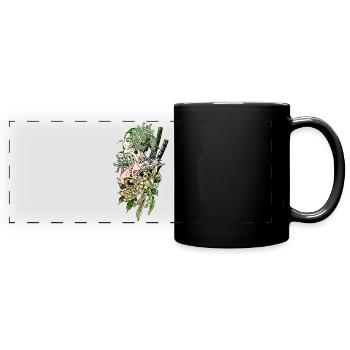 Japanisches Geisha Schwert Samurai Krieger 111 - Panorama-Tasse farbig - Schwarz - Vorne