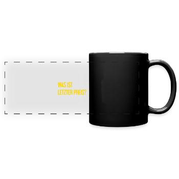 Was ist letzter Preis? - Panorama-Tasse farbig - Schwarz - Vorne