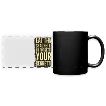 Spaghetti Regret Sarkasmus Grafik - Panorama-Tasse farbig - Schwarz - Vorne
