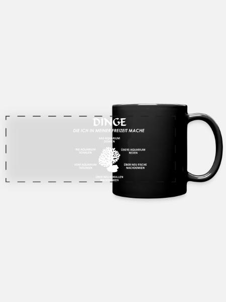 Dingedie ich in meiner Freizeit mache - Panorama-Tasse farbig - Schwarz