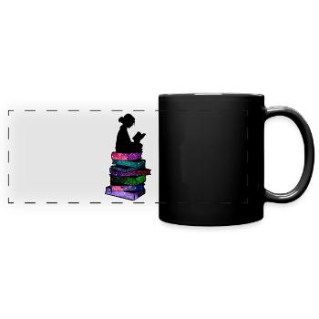 Lecture cosmique - Mug panoramique uni - noir - Devant