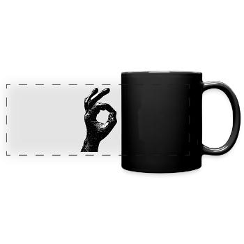 Doigt de la main OK Ok Sign 666 Regardez à l'intérieur - Mug panoramique uni - noir - Devant