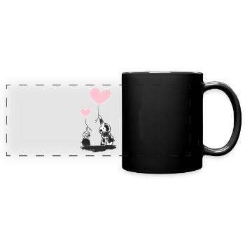 Sweet Elephants - Full Colour Panoramic Mug - black - Front