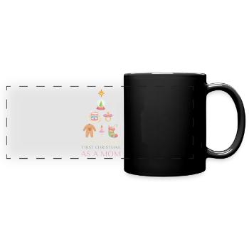 First Christmas for Mom - Full Colour Panoramic Mug - black - Front