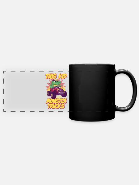 Dieses Kind Liebt Monstertrucks - Panorama-Tasse farbig - Schwarz