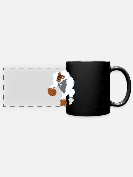 weißer Gorilla - Panorama-Tasse farbig - Schwarz