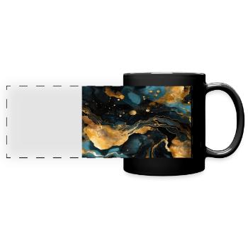 Marble Natural Stone Texture - Full Colour Panoramic Mug - black - Front
