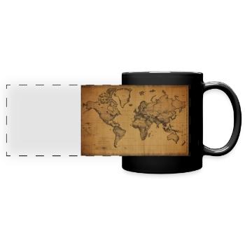 World Map Vintage - Full Colour Panoramic Mug - black - Front