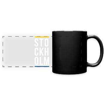 Stockholm City logo design - Full Colour Panoramic Mug - black - Front
