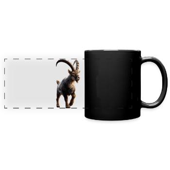 Steinbock Ziege Alpensteinbock Capricorn Ziegen - Panorama-Tasse farbig - Schwarz - Vorne