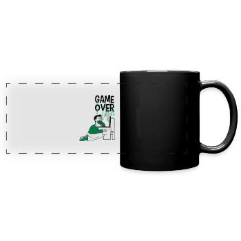 game over klo wc toilette kotzen uebergeben breche - Panorama-Tasse farbig - Schwarz - Vorne