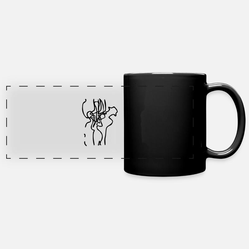 Jazz bass and sax - Full Colour Panoramic Mug - black