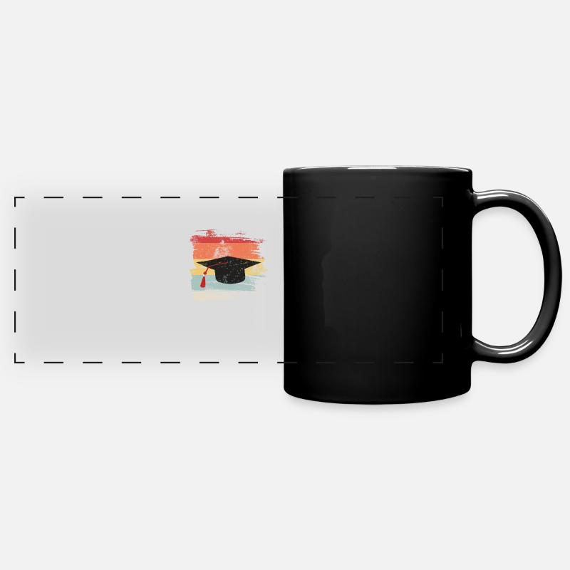 Student vintage graduation hat diploma gift - Full Colour Panoramic Mug - black