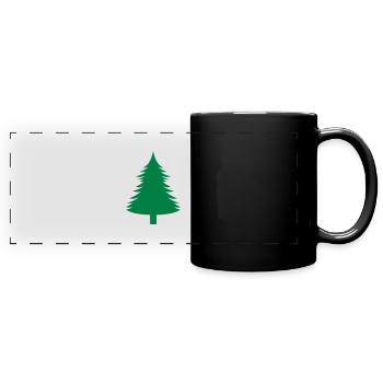 Fichte, Tanne, Wald1 - Panorama-Tasse farbig - Schwarz - Vorne