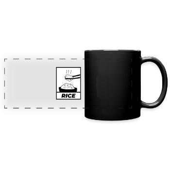 Rice simple black - Full Colour Panoramic Mug - black - Front