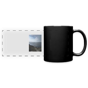 Plage de la mer du Nord - Mug panoramique uni - noir - Devant